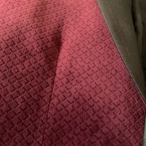 Wine Red Faux Velvet Blazer